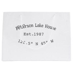 Grand Sac Cadeau Lake house et. Date année coordonnées personnalisé