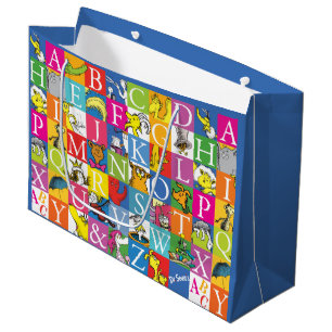 Grand Sac Cadeau L'alphabet en blocs de couleur de Dr Seuss