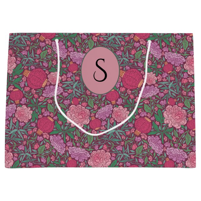 Grand Sac Cadeau Lampions en papier japonais pour la fête des mères (Devant)