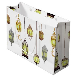 Grand Sac Cadeau Lanternes Ramadan Moubarak Oriental Arabe Musulman