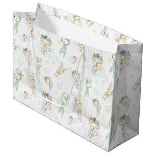 Grand Sac Cadeau Lapin de Fox d'animaux de bébé de forêt de rég