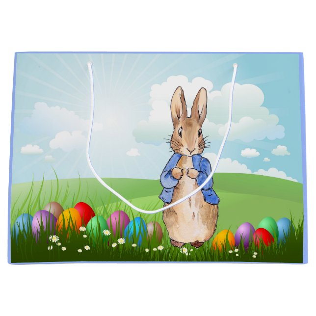 Grand Sac Cadeau lapin de Pâques (Devant)