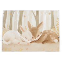 Lapin dormant et semé dans la forêt