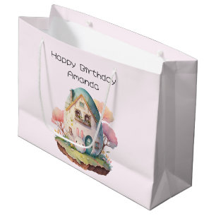 Grand Sac Cadeau Lapin Lapin Rose Cute Style Kawaii Anniversaire