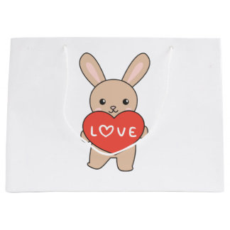 Grand Sac Cadeau Lapin Pour La Saint Valentin Beaux Animaux Avec Co