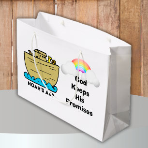Grand Sac Cadeau L'arche de Noé Arc-en-ciel Promesses de Dieu