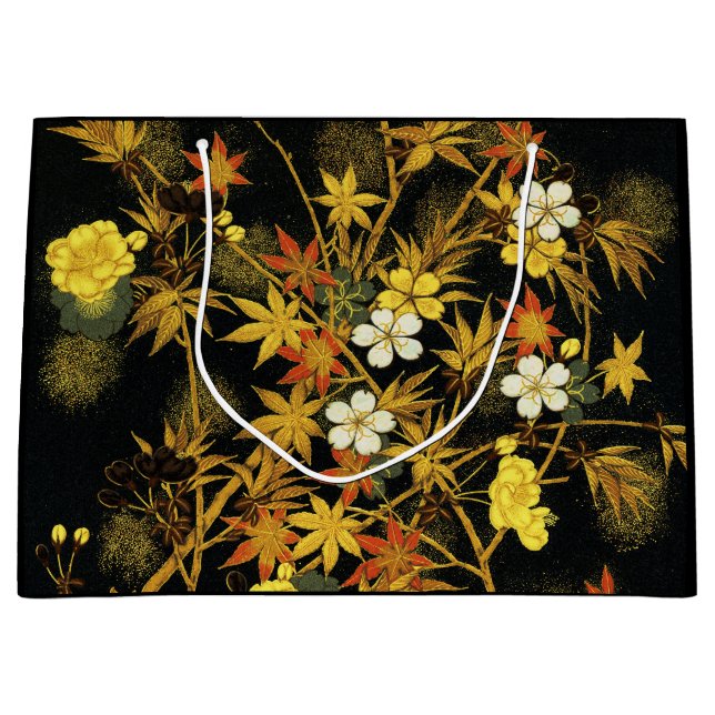 Grand Sac Cadeau L'automne japonais laisse l'art classique antique  (Devant)