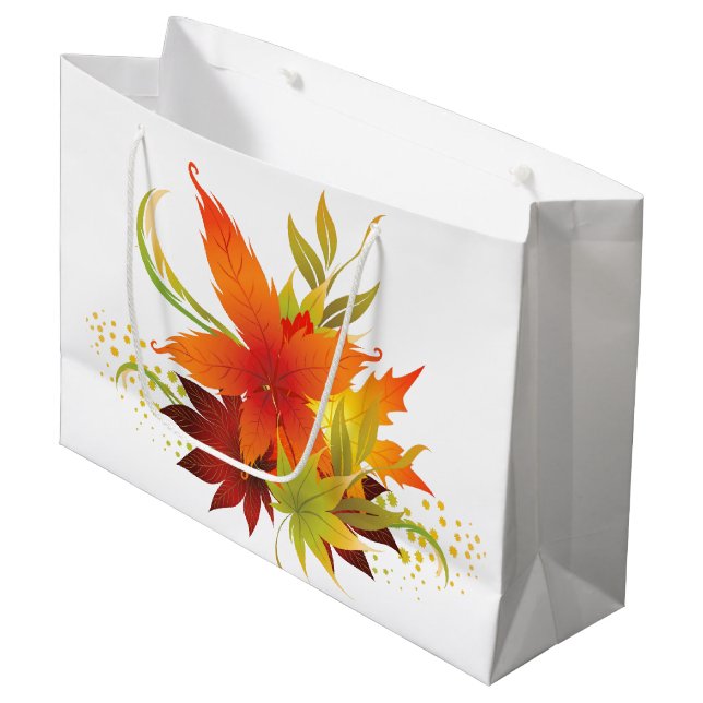 Grand Sac Cadeau L'automne part Thanksgiving (Devant Angle)