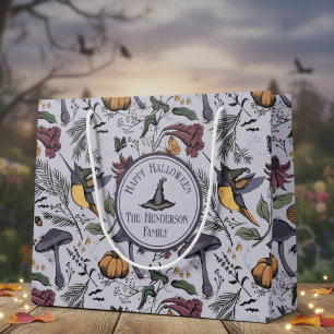 Grand Sac Cadeau Lavande Éffrayante Halloween Jardin des colibris