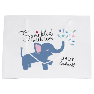 Grand Sac Cadeau Le bébé lunatique d'éléphant arrosent