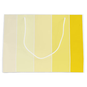 Grand Sac Cadeau Le blanc jaune moderne barre le modèle élégant