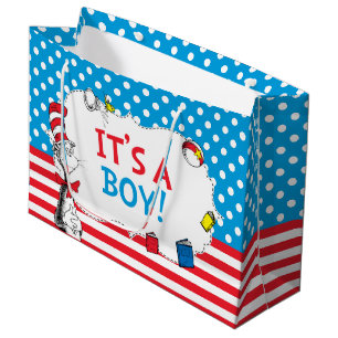 Grand Sac Cadeau Le Chat dans le Chapeau   C'est un garçon Baby Sho