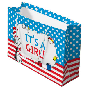 Grand Sac Cadeau Le Chat dans le Chapeau C'est une Fille Baby Sho