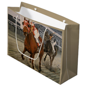 Grand Sac Cadeau Le cheval Thoroughbred gagne la course