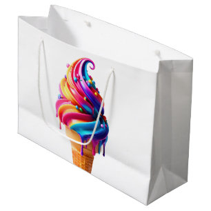 Grand Sac Cadeau Le cône de glace classique vibrant de SlipperyJoe'