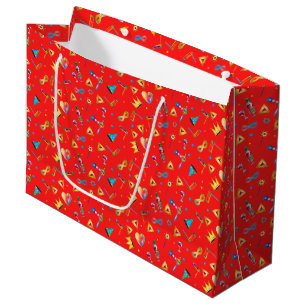 Grand Sac Cadeau Le festival heureux de Purim badine le motif rouge