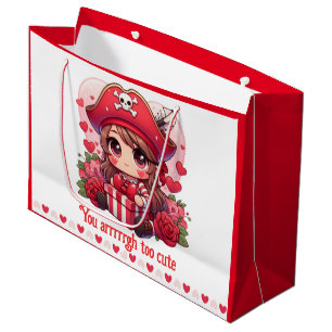 Grand Sac Cadeau Le magnifique pirate de la Saint Valentin