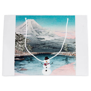 Grand Sac Cadeau Le Mont Fuji et le Snowman