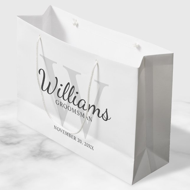 Grand Sac Cadeau Le nom et le monogramme des développeurs de script (Créateur téléchargé)