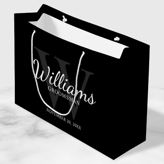 Grand Sac Cadeau Le nom et le monogramme des développeurs de script (Créateur téléchargé)