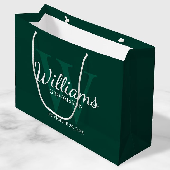 Grand Sac Cadeau Le nom et le monogramme des développeurs de script (Créateur téléchargé)