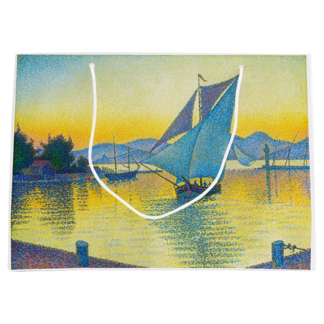 Grand Sac Cadeau Le port au coucher du soleil, Signac (Devant)