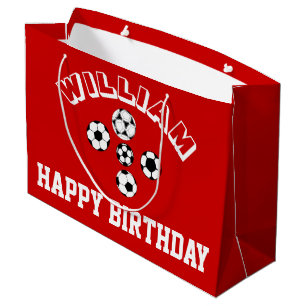 Grand Sac Cadeau Le rouge du football du football de garçons