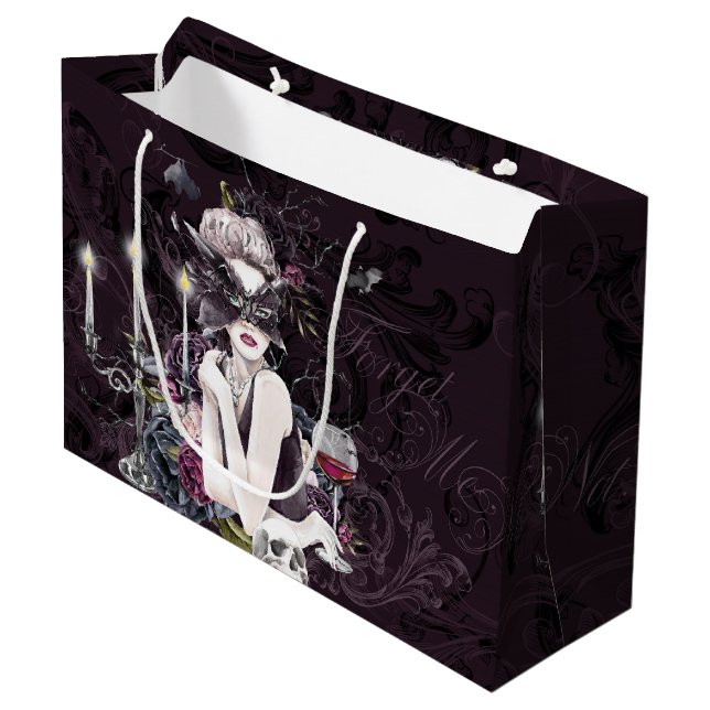 Grand Sac Cadeau Le Vampiress | Moody Gothic Vampy Glam Pale Peau (Devant Angle)