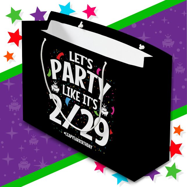 Grand Sac Cadeau Leap Year Leap Day Party 29th Birthday (Créateur téléchargé)