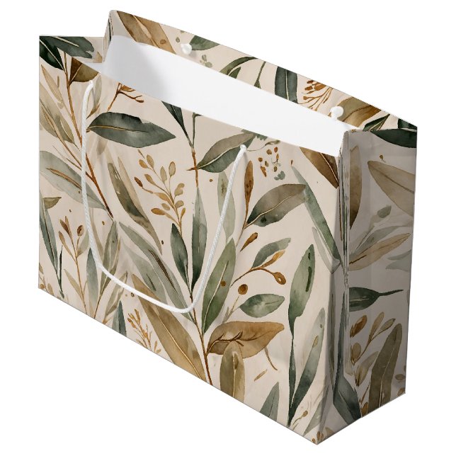 Grand Sac Cadeau Leaves  (Devant Angle)