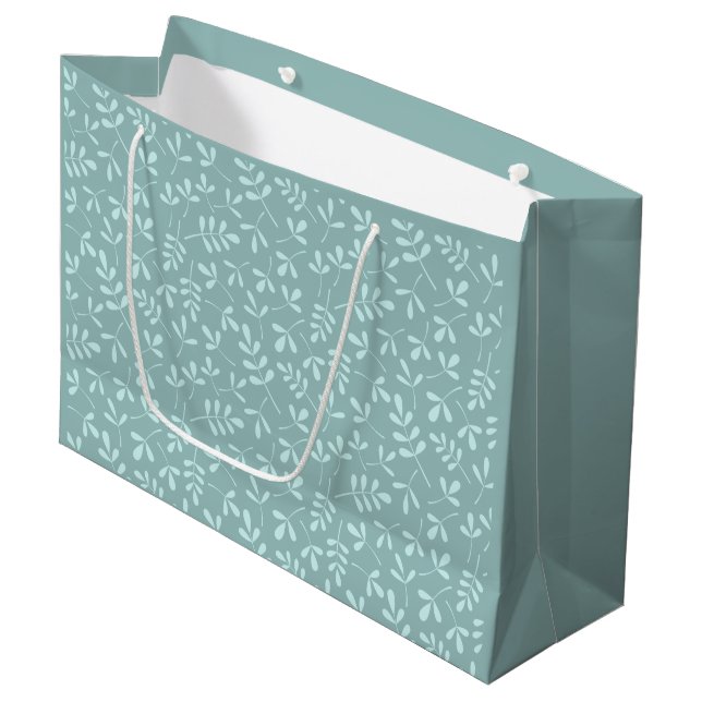 Grand Sac Cadeau Léger assorti sur le mi motif turquoise de (Devant Angle)