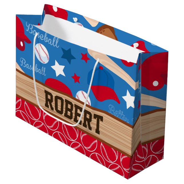 Grand Sac Cadeau L'entraîneur d'athlète de sports de BASE-BALL (Devant Angle)