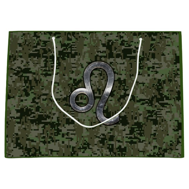Grand Sac Cadeau Léo Zodiac Connexion Olive Green Camo numérique (Devant)
