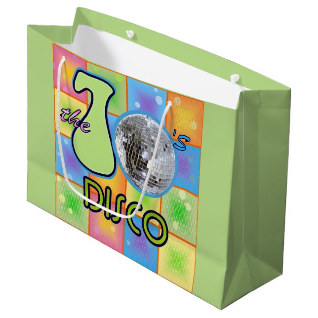 Grand Sac Cadeau les années 70 Disco (Devant Angle)