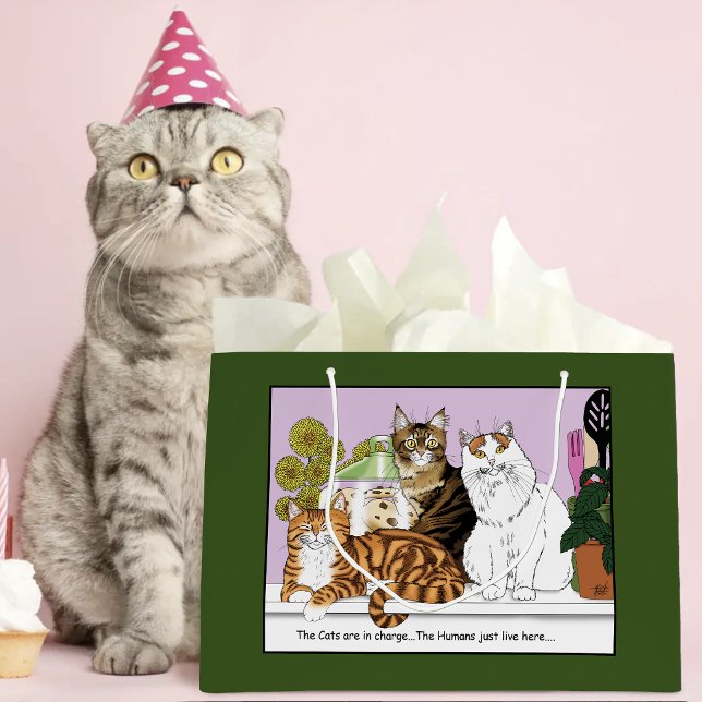 Grand Sac Cadeau Les chats sont aux commandes (Créateur téléchargé)