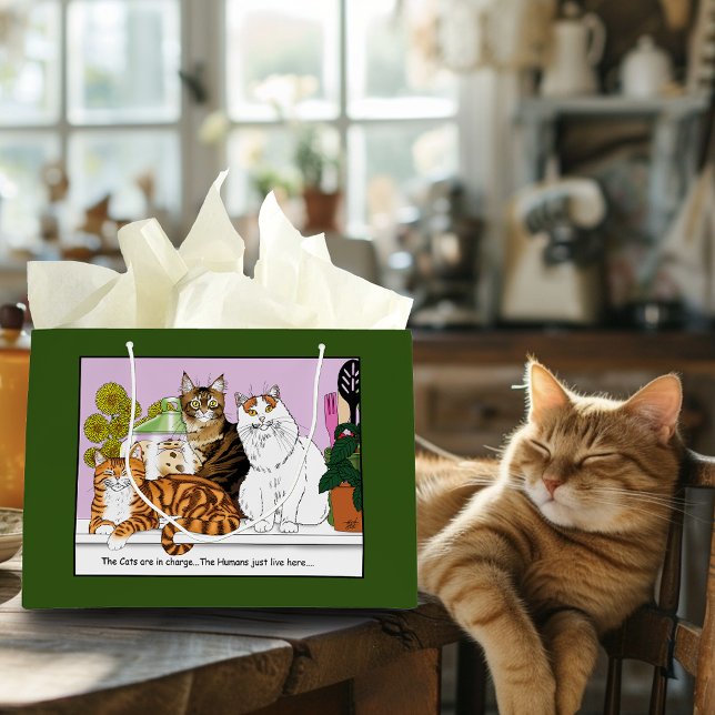 Grand Sac Cadeau Les chats sont en charge (Créateur téléchargé)