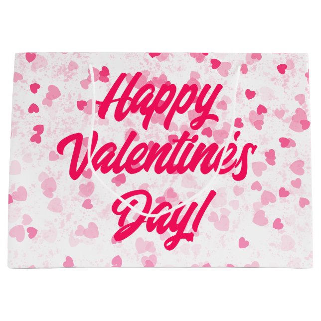 Grand Sac Cadeau Les Coeurs et l'Amour de Valentine (Devant)