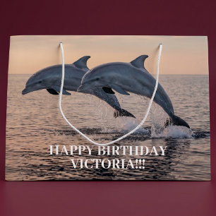 Grand Sac Cadeau Les dauphins sautent l'anniversaire d'Ocean Girl