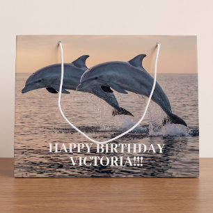 Grand Sac Cadeau Les dauphins sautent l'anniversaire d'Ocean Girl