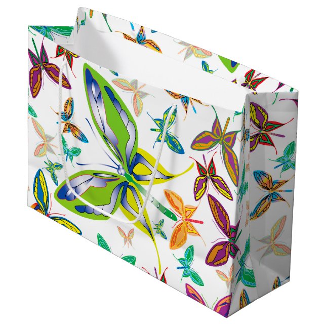 Grand Sac Cadeau Les grands papillons rêvés (Devant Angle)