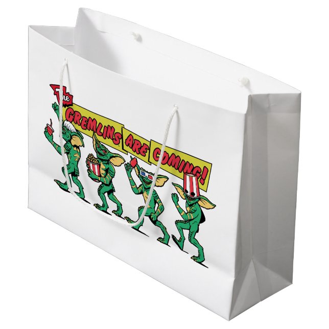 Grand Sac Cadeau Les Gremlins™ arrivent (Devant Angle)