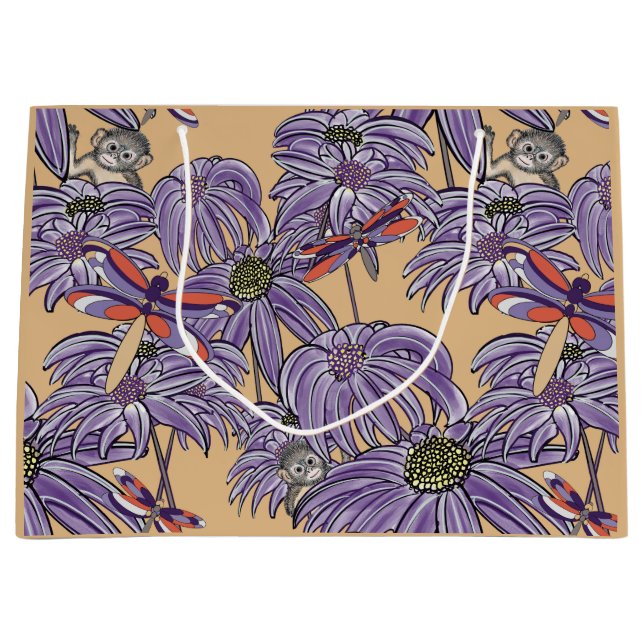 Grand Sac Cadeau Les libellules sont belles aussi ! (Devant)