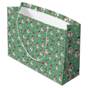 Grand Sac Cadeau Les neigeurs et les ornements de Noël
