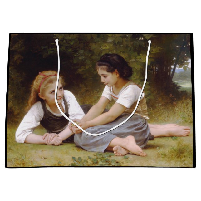 Grand Sac Cadeau Les Noisettes : Les jeunes filles ramassent les no (Devant)