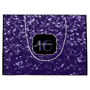 Grand Sac Cadeau Les parties scintillantes pourpres ultra-violettes