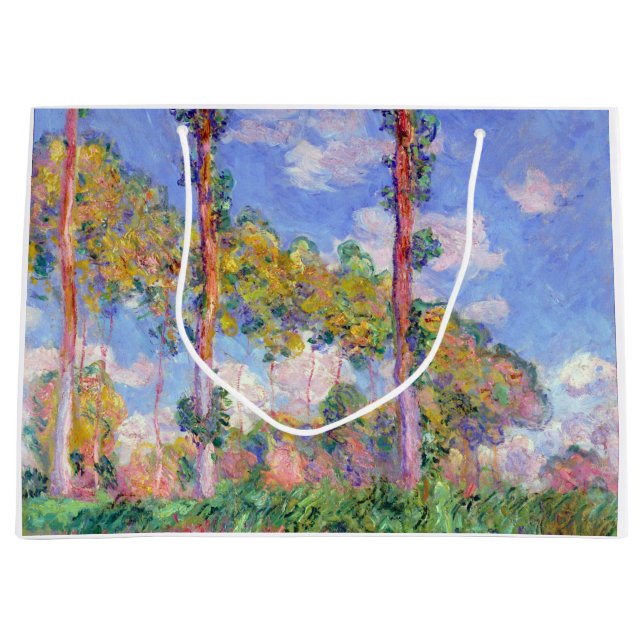 Grand Sac Cadeau Les peupliers au soleil, Monet (Devant)