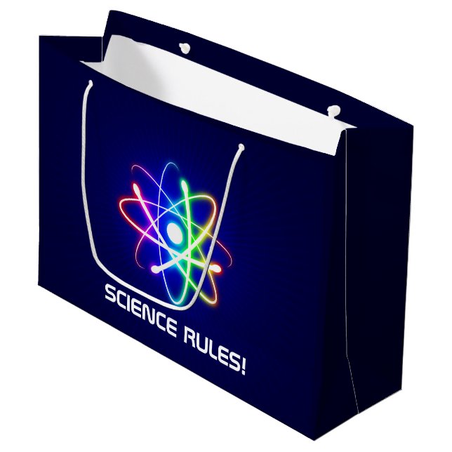 Grand Sac Cadeau LES RÈGLES SCIENTIFIQUES ! Atom (Devant Angle)