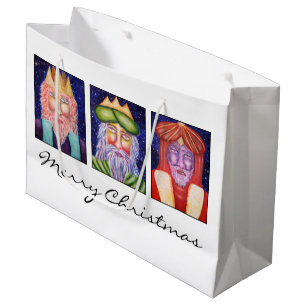 Grand Sac Cadeau Les trois Rois Art Christmas