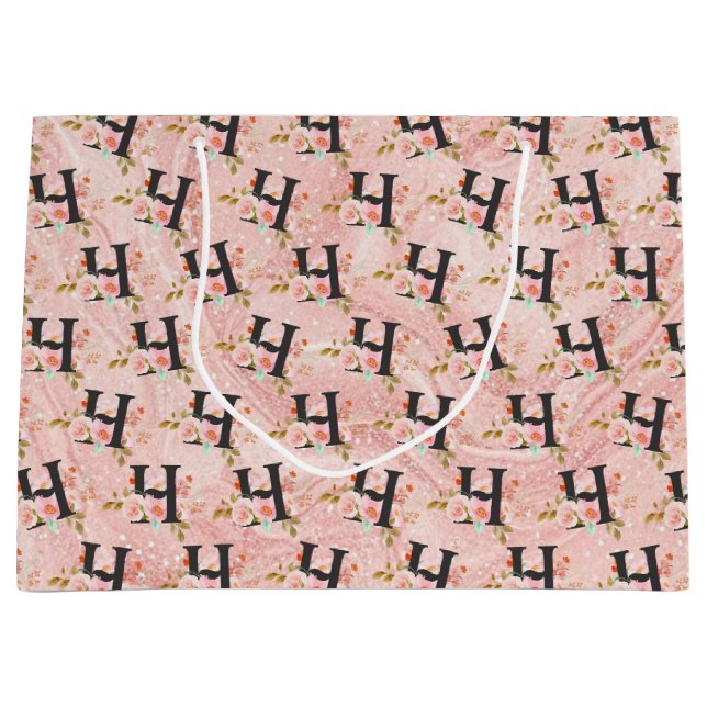 Grand Sac Cadeau Lettre H (Devant)