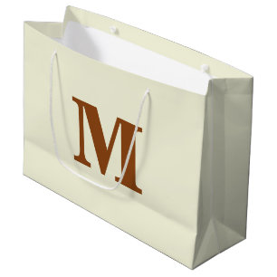 Grand Sac Cadeau Lettre moderne beige et Brown Monogramme